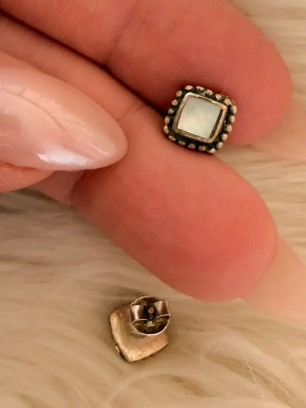 Moonstone stud earrings